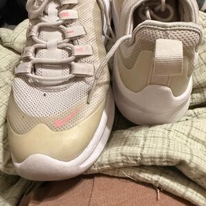 Nike Cream and Pink Athletic Shoes